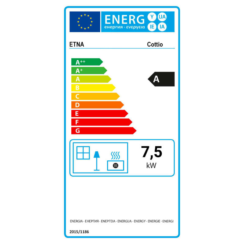 Etna Cottio Holzofen 7,5 kW kompakt, leistungsstark, 75 m²