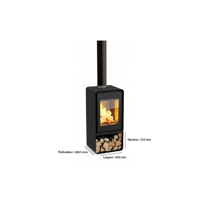 ETNA Domino Holzofen mit Brennholzfach, 8,5 kW, 80 m²