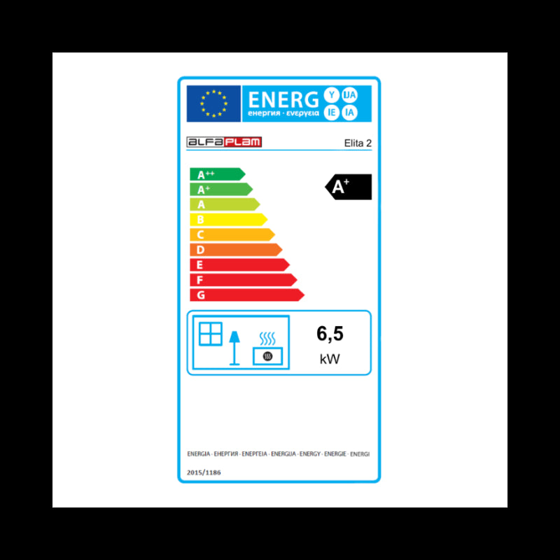 Elita 2 Eco Holzofen 6 kW, modernes Design, hohe Effizienz
