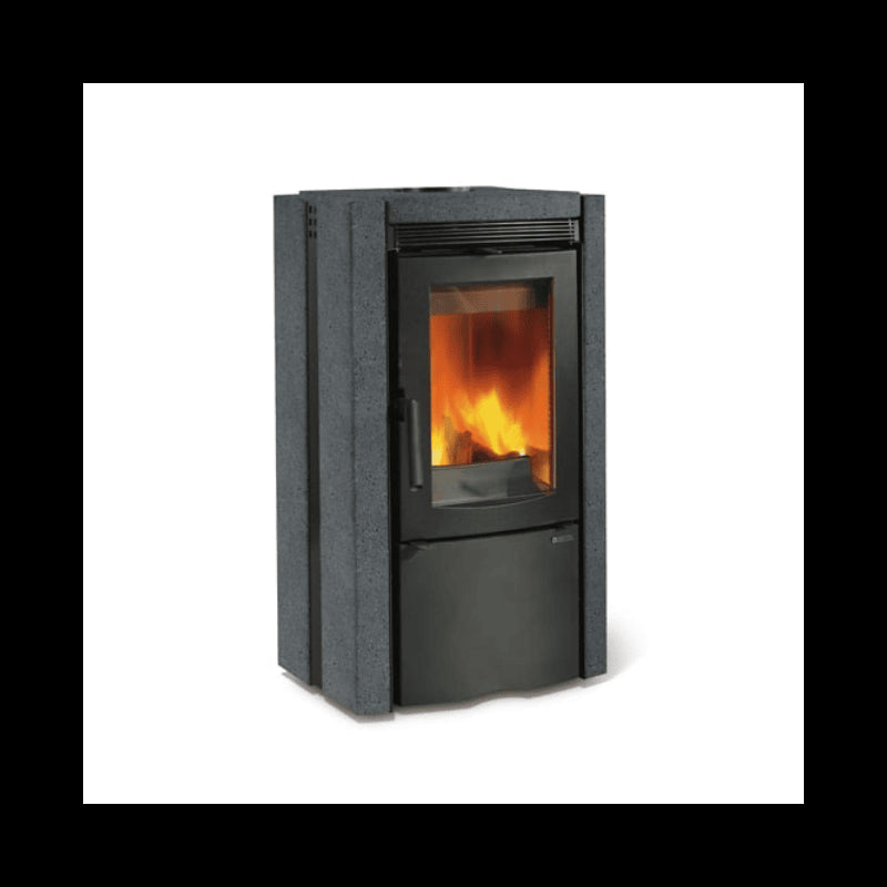 Ester BII Holzofen: Kompakt, 7,5 kW, Vulkanstein, 25 cm Scheite, effizient