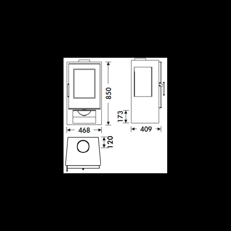 Andes 7,5 kW Dichter Holzofen: Elegantes Design, Dreifachverbrennung, Hohe Effizienz