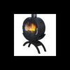 Godin Brimont Holzofen, luftdicht, 9 kW, rund, schwarz, mit hoher Effizienz