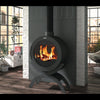 Godin Brimont Holzofen, luftdicht, 9 kW, rund, schwarz, mit hoher Effizienz