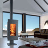 Panadero Osaka wasserdichter Holzofen 8 kW, hohe Effizienz, Panorama-Glas