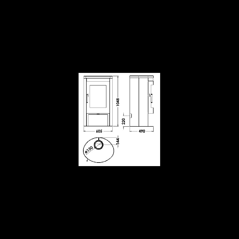Panadero Oval 3S Holzofen 8,7 kW mit Natursteinverkleidung
