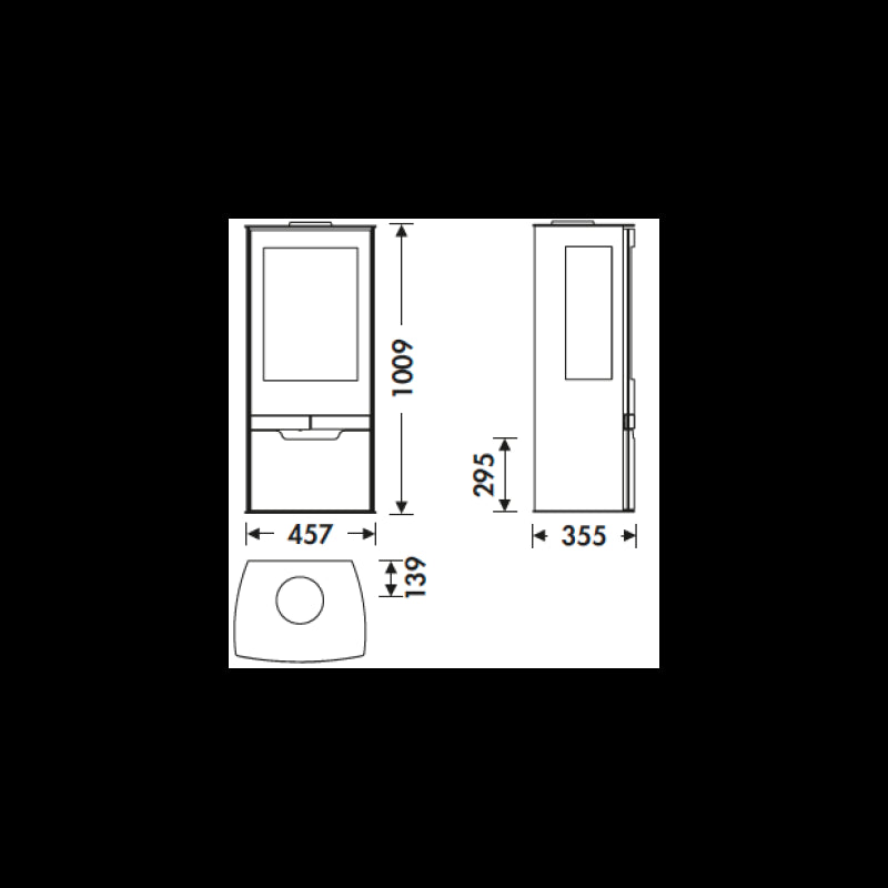 Panadero Zink Holzofen 7,9 kW – Dreifachglas, luftdicht, große Brennstoffkapazität, effiziente Verbrennung