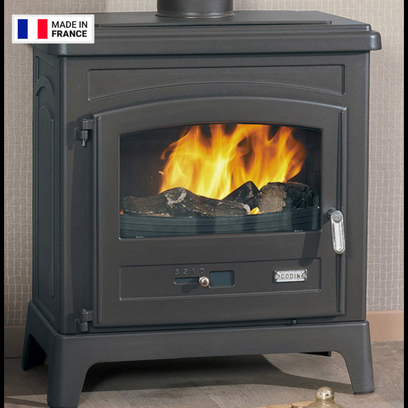 Godin Fonteval Holzofen 10 kW, modernes Design, 75% Wirkungsgrad