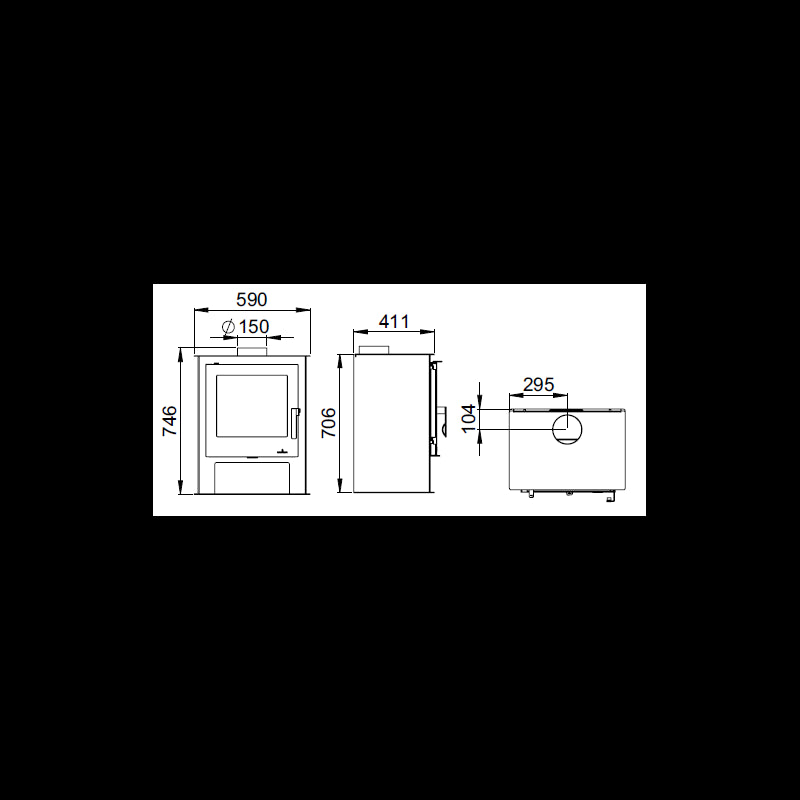 Formentor Holzofen 11 kW: Effizient, Doppelverbrennung, Holzscheitablage, Ecodesign, CE-zertifiziert