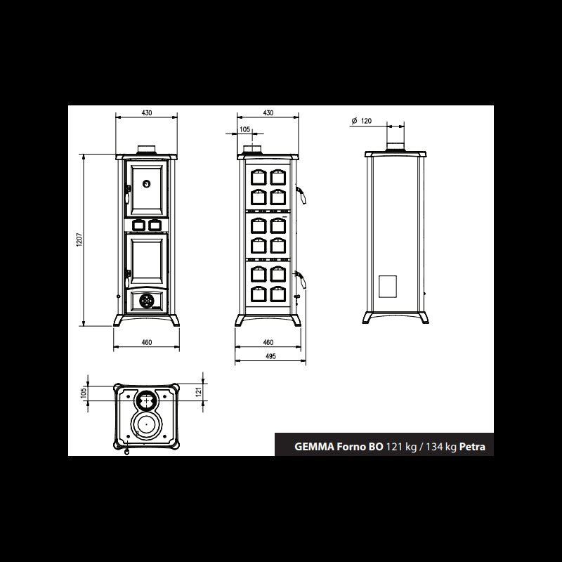 Gemma Forno 5.0 Elegante Keramik-Holzofen mit Backofenfunktion, 7,3 kW
