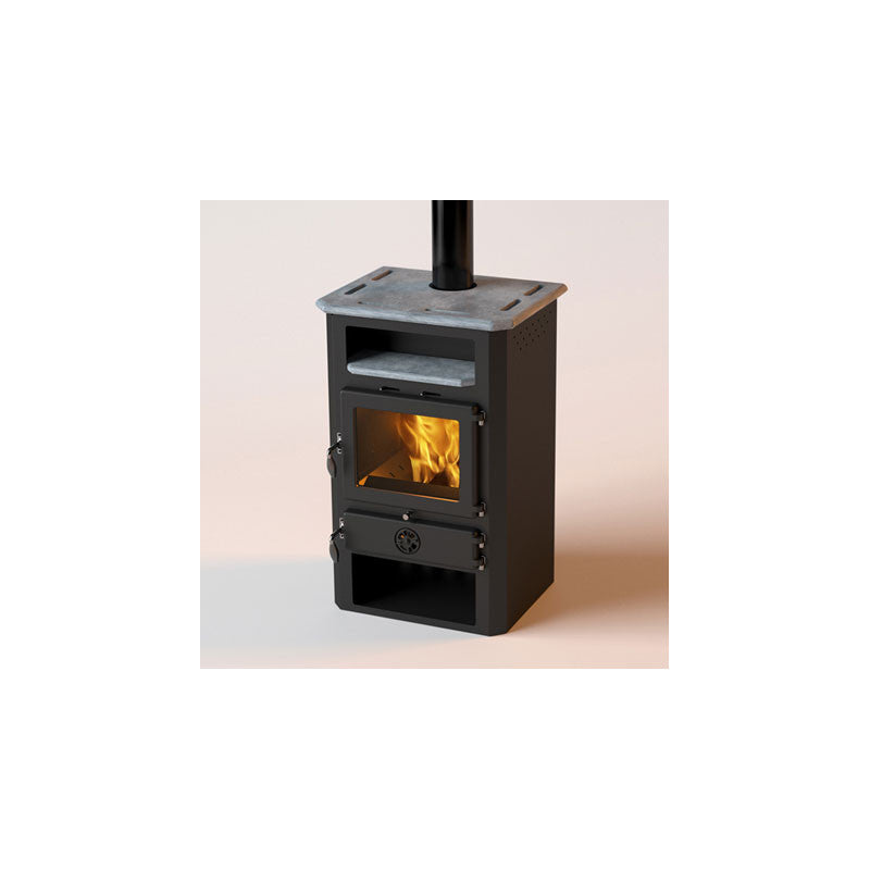 MBS Hydro Thermo In 19 kW Holzofen mit Kochplatte und Wassererhitzer