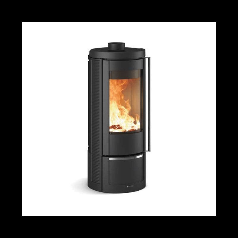Marlena Holzofen 7,5 kW Rund, Hochwertige Gusseisen-Email, Flamme Grün