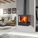 Lade das Bild in den Galerie-Viewer, Panadero Onix Wall hängender Holzofen 7,1 kW schwarzer Design
