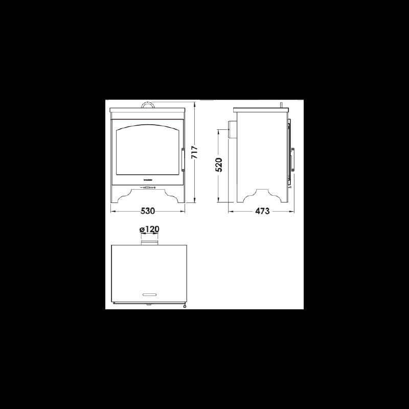 Panadero Oslo Holzofen mit Kochplatte – 8 kW, Große Sichtscheibe, Hoher Wirkungsgrad