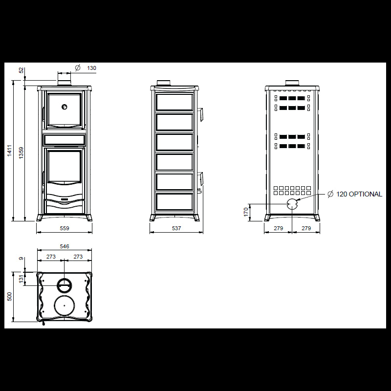Rossella Plus Forno 5.0 Holzofen mit natürlichem Stein – 9,4 kW