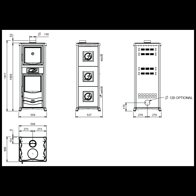 Rossella Plus Forno 5.0 Holzofen mit integriertem Backofen 9,4 kW