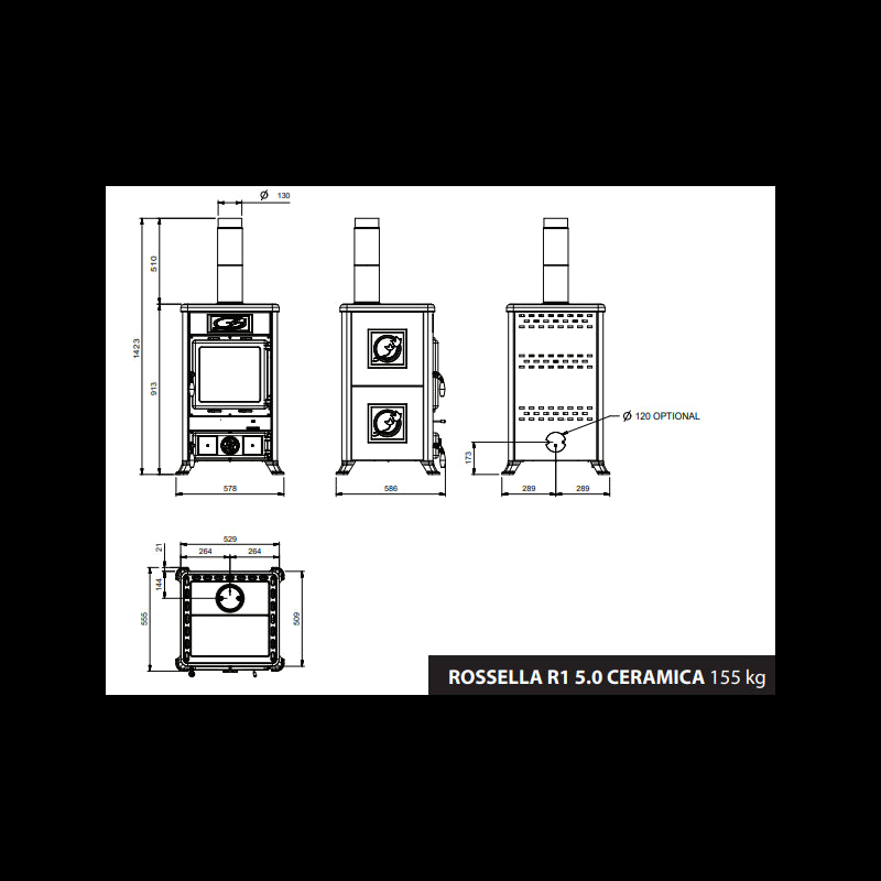 La Nordica Rossella R1 5.0 Keramik-Holzofen: Effizient, Elegant, Umweltfreundlich