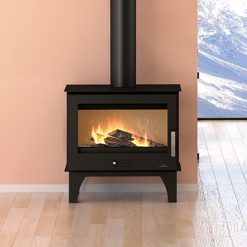 Sena Plus 12,5 kW Holzofen: Gusseisen, Stahl, 60 cm, Flamme Verte