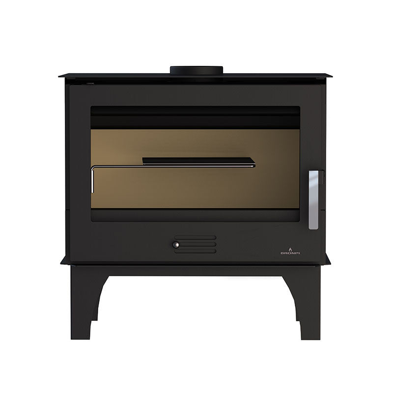 Sena Plus 12,5 kW Holzofen: Gusseisen, Stahl, 60 cm, Flamme Verte