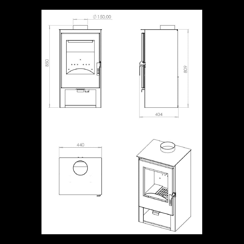 Stephania Holzofen 7,5 kW kompakt – effiziente Wärme für 75 m²