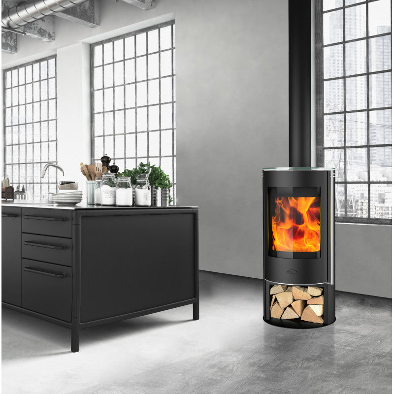FirePlace Verona Holzofen 5 kW: Effizient, Modern, Kompakt mit Automatischer Tür