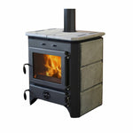 Lade das Bild in den Galerie-Viewer, MBS Olympia Holzofen mit Backofen und Kochplatte, Speckstein, 12,2 kW
