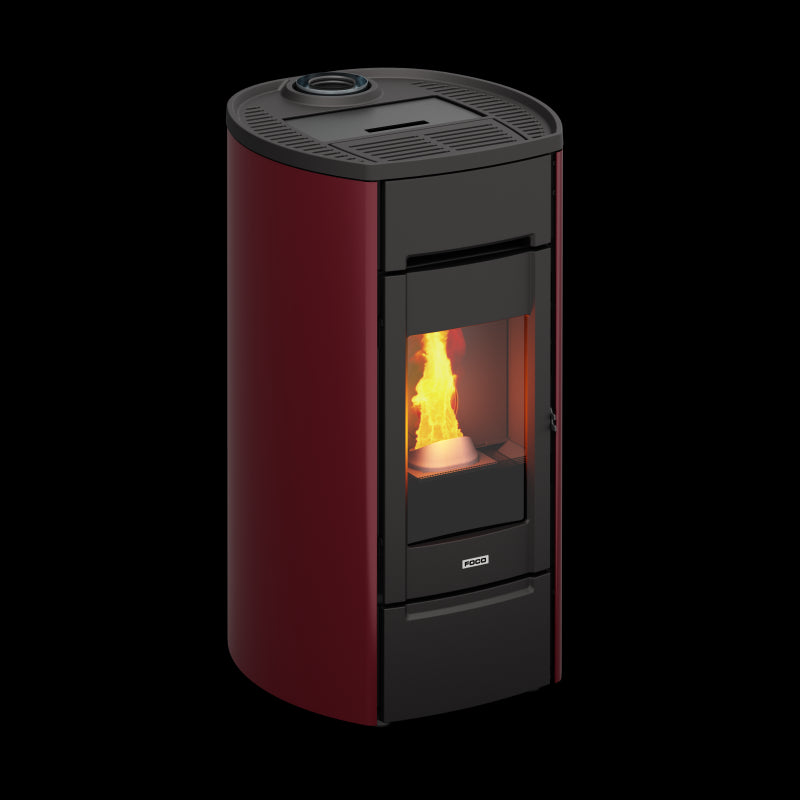 FOCO Cast Round Pelletöfen 8 kW – wasserdicht, ultra leise, 20 kg Tank
