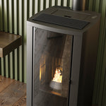 Lade das Bild in den Galerie-Viewer, Cristallo Silenzio Up 9,2 kW Ultra‑leiser Pelletheizofen mit Wi‑Fi
