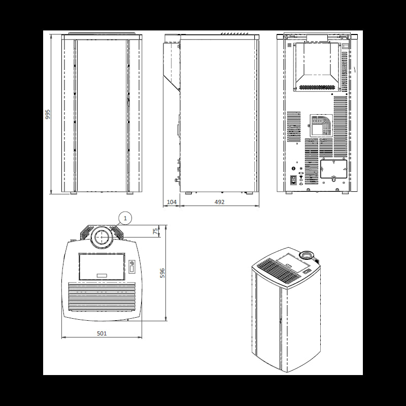 Cristallo Silenzio Up 9,2 kW Ultra‑leiser Pelletheizofen mit Wi‑Fi