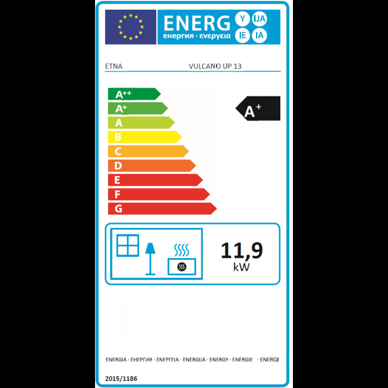 Vulcano Up 13,1 kW Pellet Ofen: Leistungsstark, Effizient, Platzsparend, WLAN-fähig