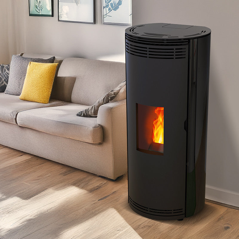 Prevert 8 kW geschlossener Pelletheizofen mit Wi‑Fi, rund, 125 kg