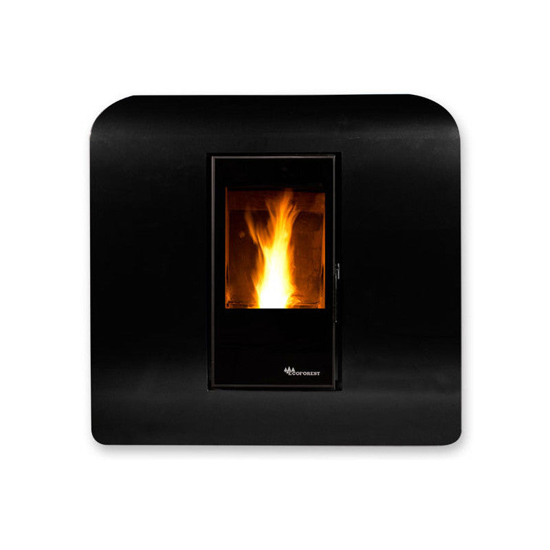 Ultraflacher Venecia Pellet-Ofen: Effiziente Kanalisierung, 14 kW Heizleistung, Ecoforest Technologie