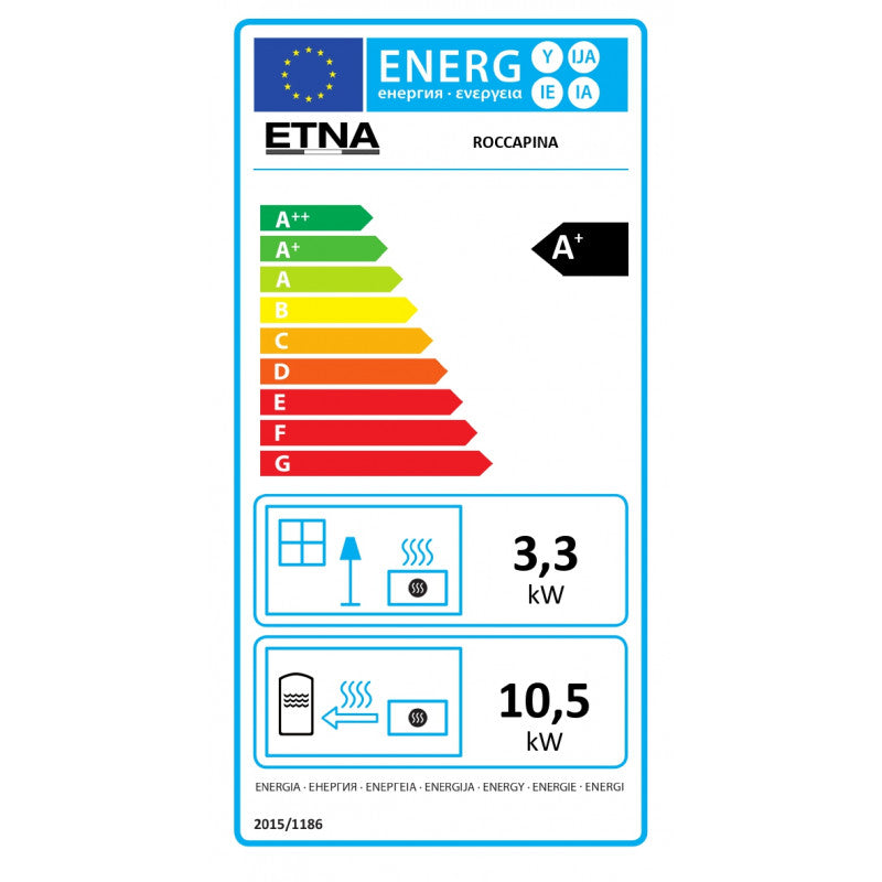 Leistungsstarker ETNA Roccapina Hydro Pelletöfen 15 kW, modernes Design