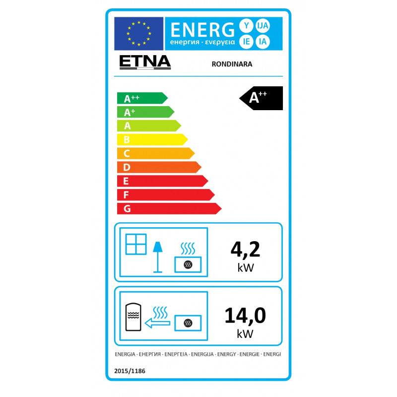 ETNA Rondinara Hydro Pelletofen 19 kW: Effizienter Heizofen mit 38kg Pelletbehälter