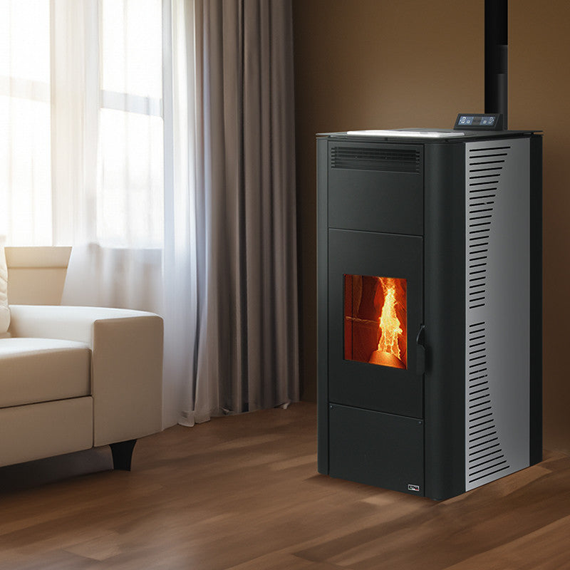 ETNA Rondinara Hydro Pelletofen 19 kW: Effizienter Heizofen mit 38kg Pelletbehälter
