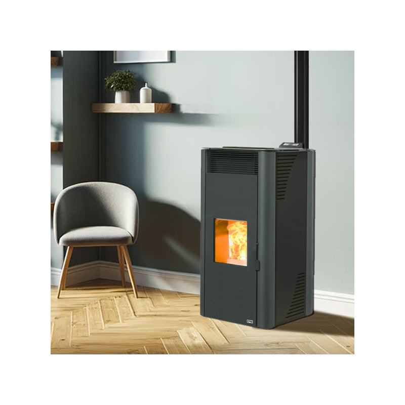 ETNA Hydro Sagone Pelletkaminofen: 27 kW, 95% Wirkungsgrad, Zentralheizung, 31h Autonomie