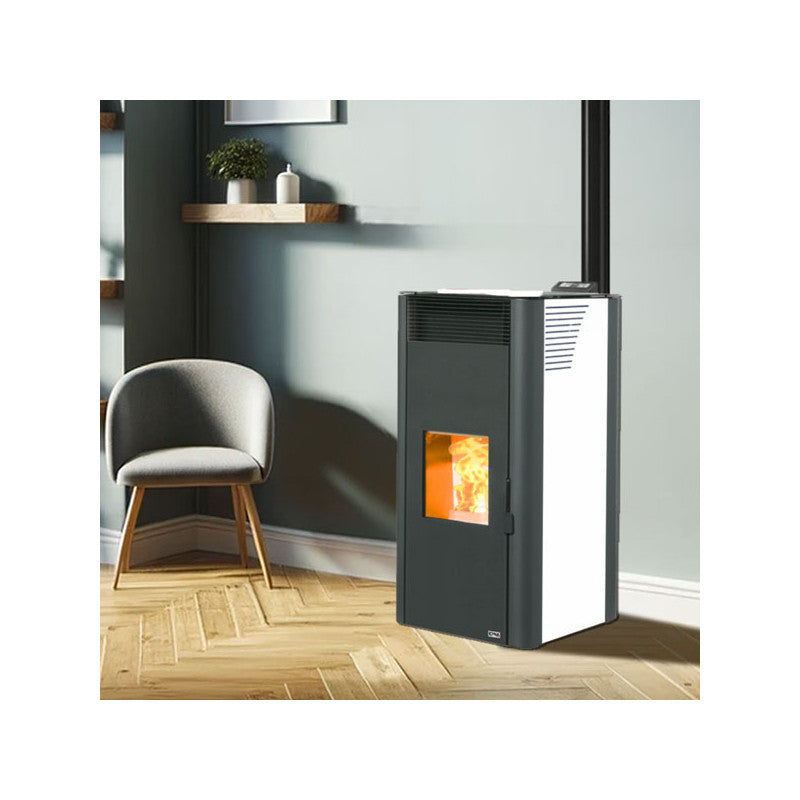 ETNA Hydro Sagone Pelletkaminofen: 27 kW, 95% Wirkungsgrad, Zentralheizung, 31h Autonomie
