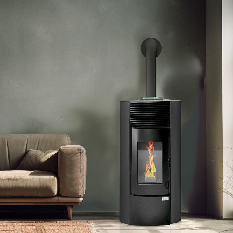 ETNA Segreto Plus Pelletheizung 12 kW, versiegelt, rundes Design