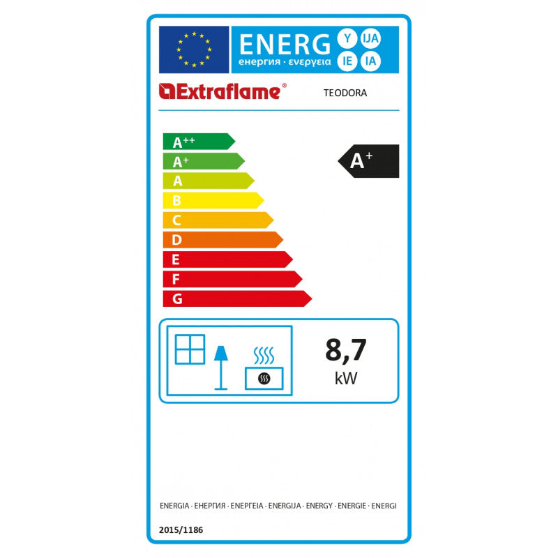 Extraflame Teodora Evo Pelletheizung 8 kW Anthrazit Schwarz