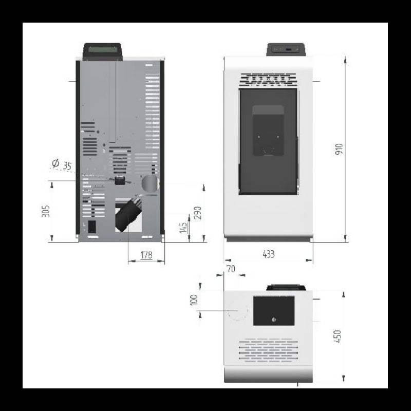 Vulcano SMS 9 kW Pelletheizung von ETNA – elegantes Design, hohe Leistung und smarter Komfort