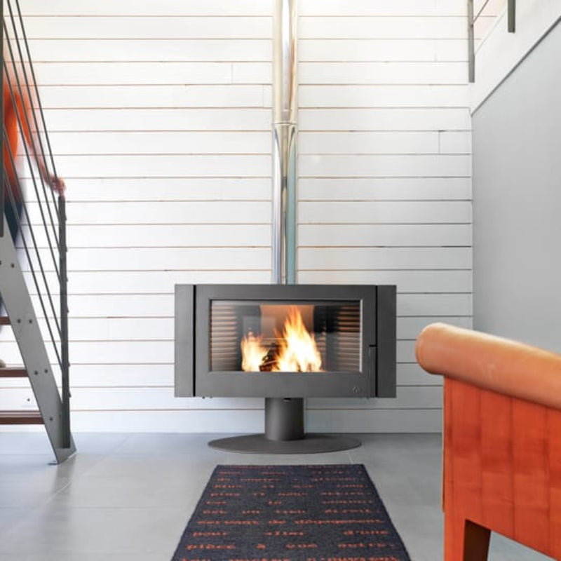 Antaya 12 kW Gusseisen Kaminofen mit Panoramaverglasung und langer Brenndauer