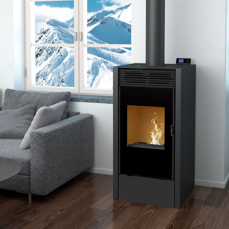 BiWood Hybrid-Holz- und Pelletbrenner mit Siebdruckglas – 11,2 kW