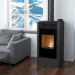 Lade das Bild in den Galerie-Viewer, BiWood Hybrid-Holz- und Pelletbrenner mit Siebdruckglas – 11,2 kW
