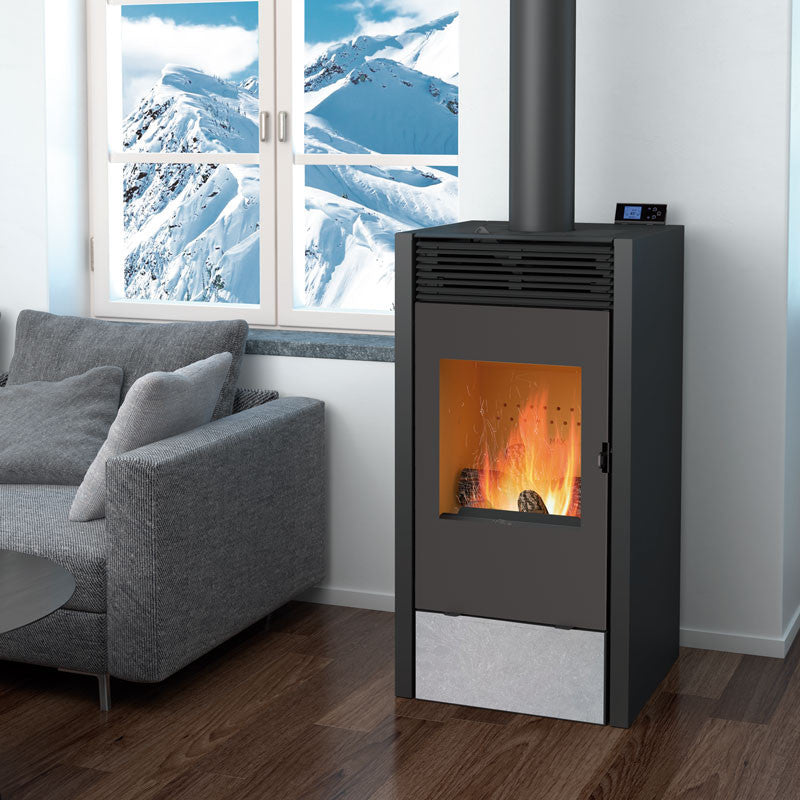 BiWood Hybrid-Holz-Pellet-Ofen Le Marquier 11 kW Schwarz Effizient Modern