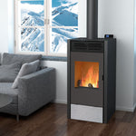 Lade das Bild in den Galerie-Viewer, BiWood Hybrid-Holz-Pellet-Ofen Le Marquier 11 kW Schwarz Effizient Modern
