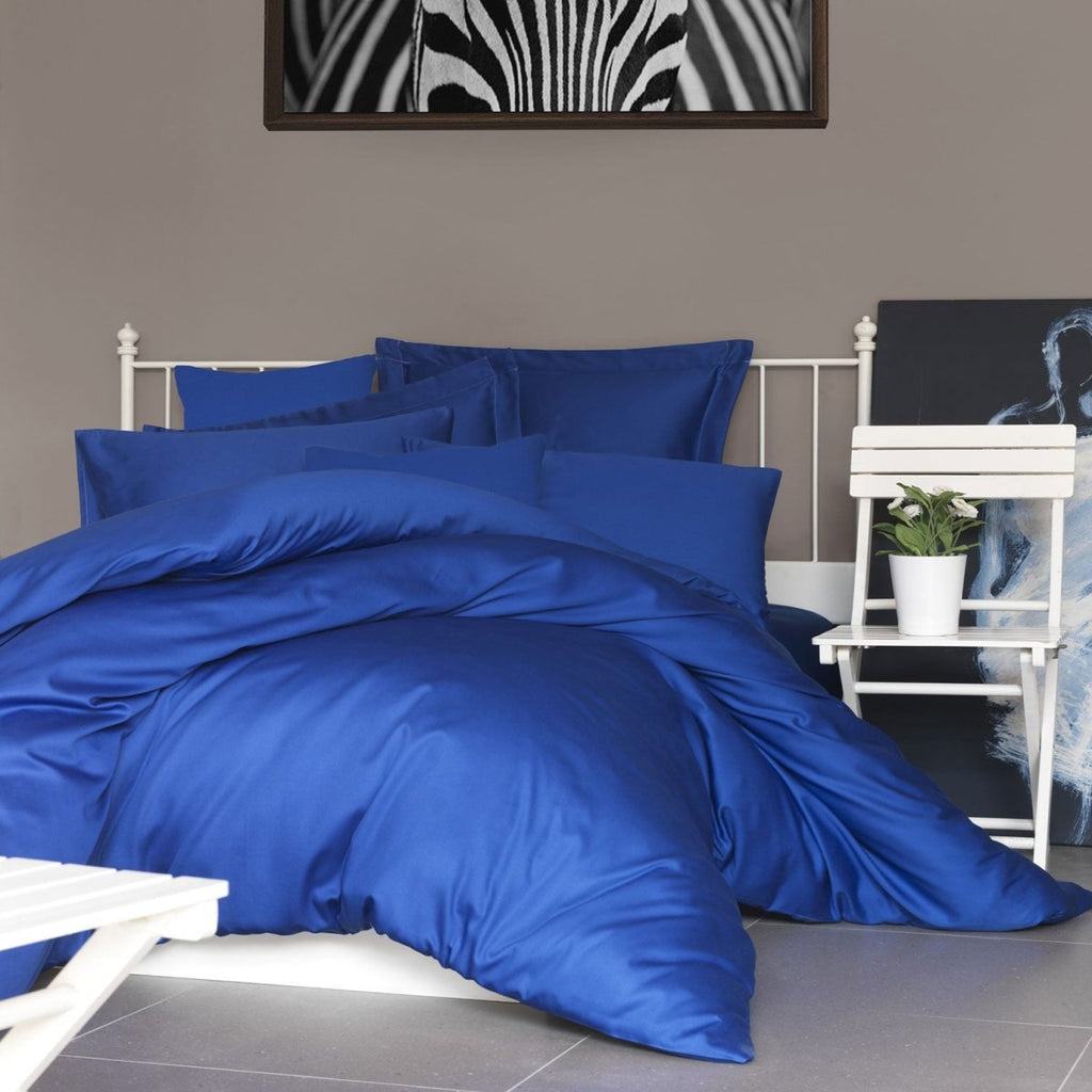 Luxuriöses Premium Satin Bettwäsche Set Dunkelblau – Weich, Glänzend, Erholsamer Schlaf