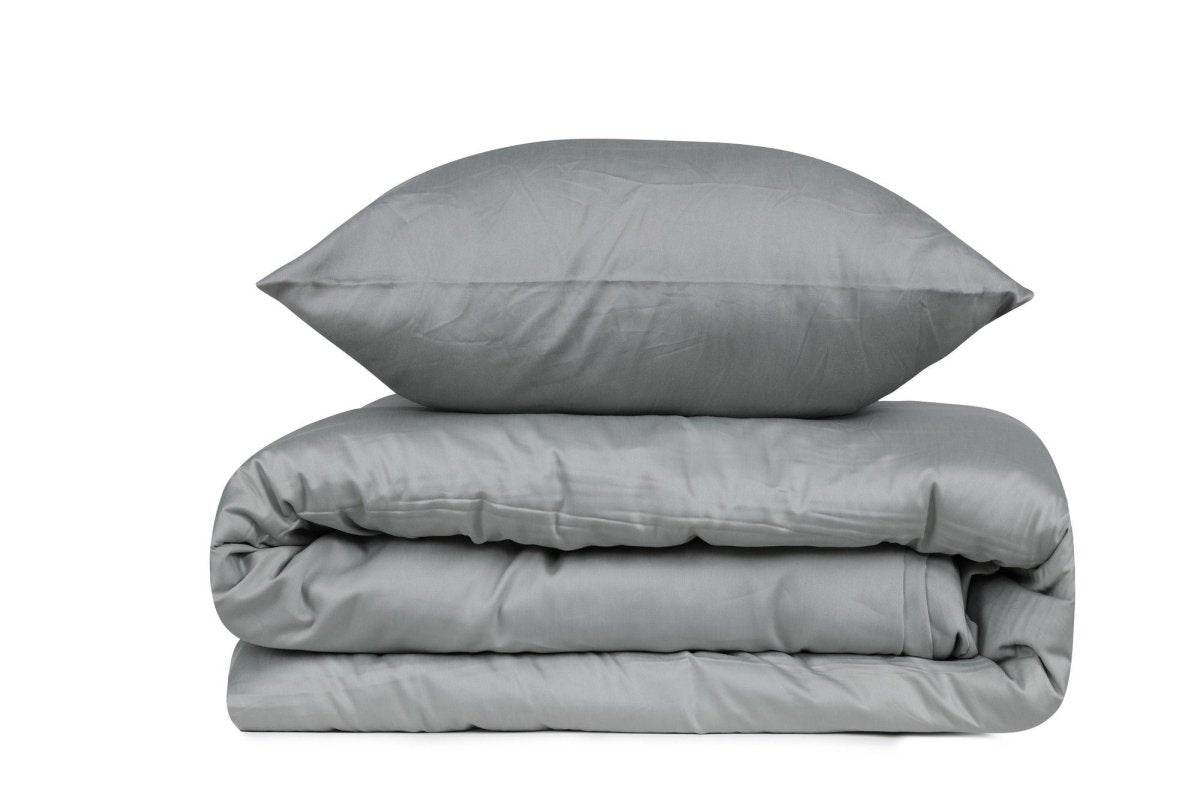 Luxuriöses Anthrazit Satin-Bettwäsche-Set für Traumhaften Schlafkomfort