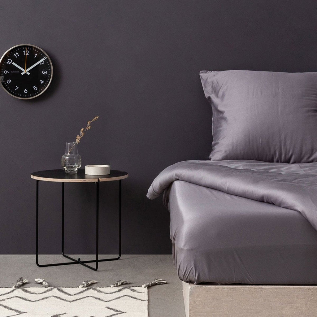 Luxuriöses Premium Satin Bettwäsche Set Anthrazit für Tiefen Schlafkomfort