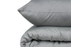 Luxuriöses Anthrazit Premium Satin Baumwoll-Bettwäsche-Set mit 210 Fadendichte