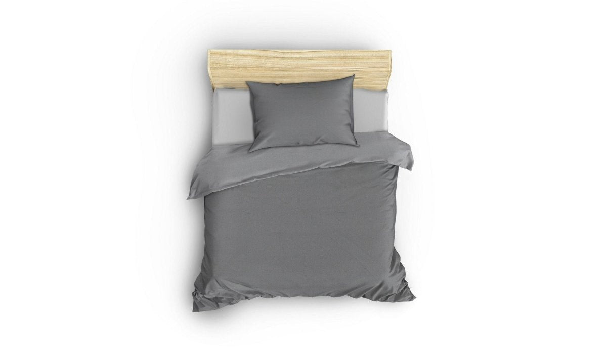 Luxuriöses Anthrazit Premium Satin Baumwoll-Bettwäsche-Set mit 210 Fadendichte