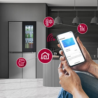 LG Slim Fit Multi-Door Kühlschrank InstaView Total No Frost Inverter Linear Kompressor
